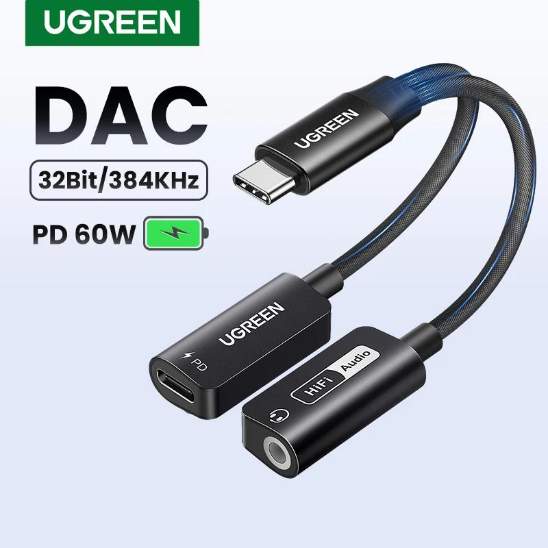 UGREEN ¿  ī, USB C-AUX ̺ , AUX ̾ , DAC Ĩ, PD QC   ī, CŸ 3.5mm